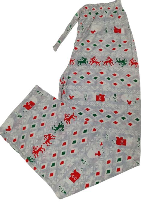 Pantaloni pijama dama Craciun,Culoare Gri ,Engros